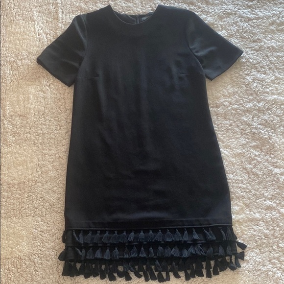 - Zara Black Sheath Midi Dress with Crew Neck Size XS - Picture 1 of 6